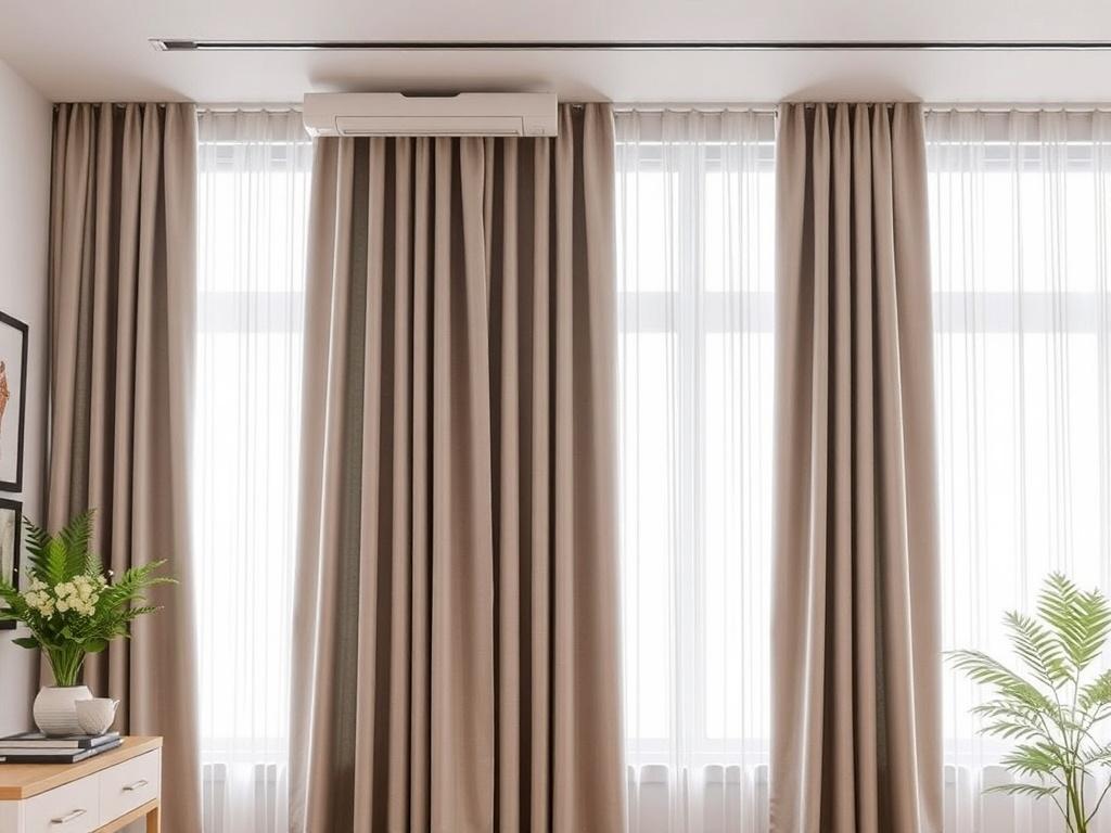 motorized curtain trackфото